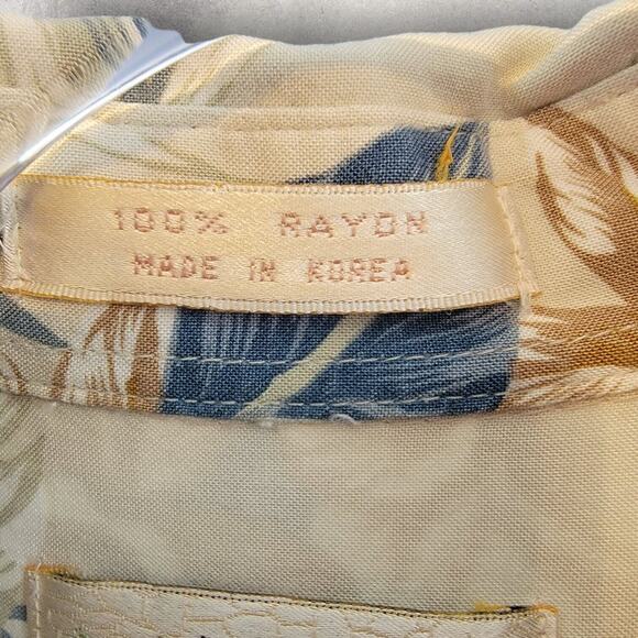 Campia Moda Mens Hawaiian Tropical Floral Camp Shirt M Pocket Short Sleeve - Picture 4 of 6